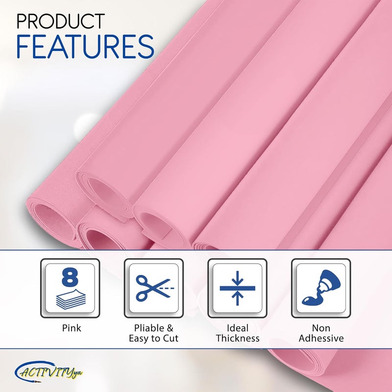 ACTIVITYYA Pink EVA Foam Sheets, 6 x 9 Inch, 2mm Thick – Foam Paper for DIY Arts and Crafts, School Projects, and More – 8 Pack - Image 4